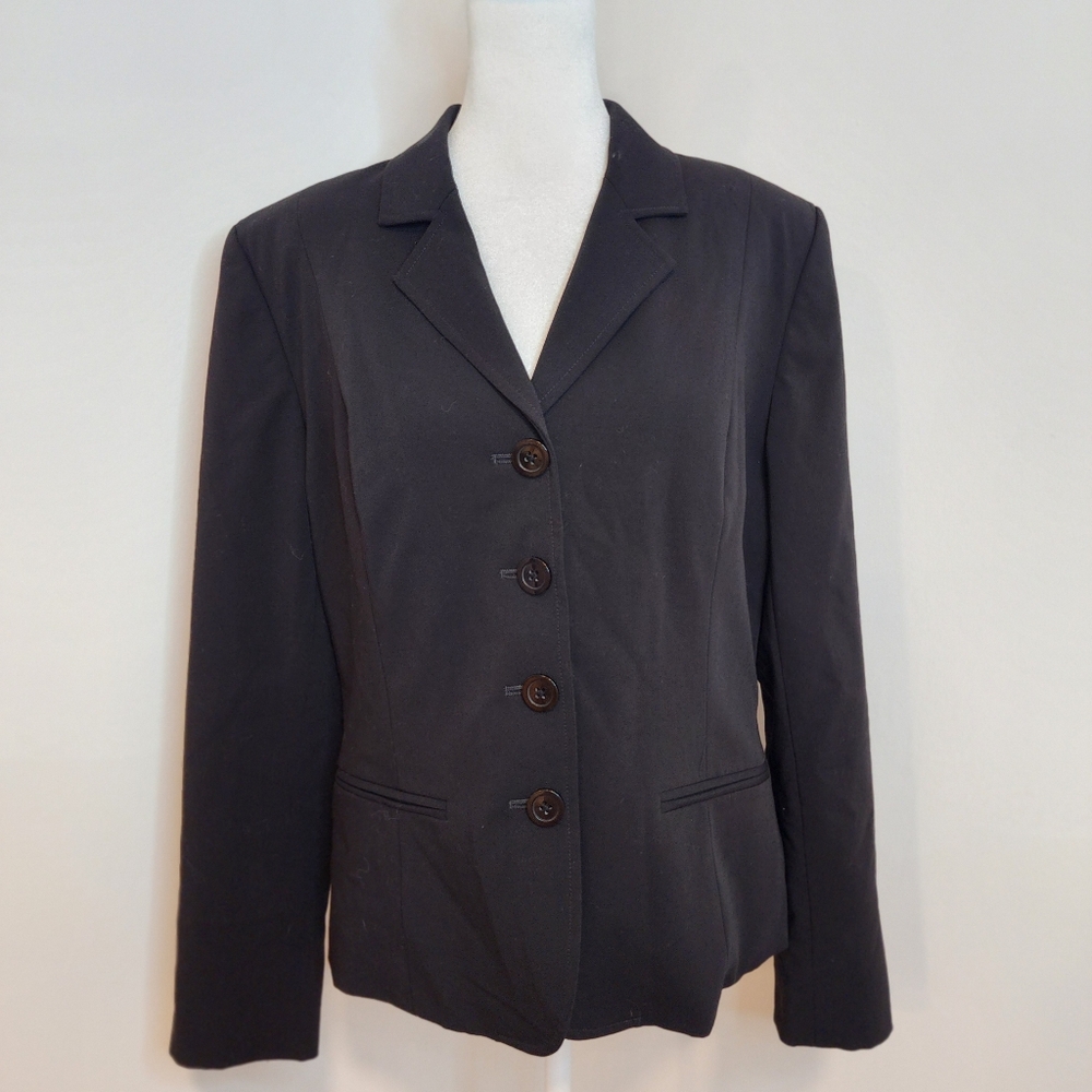 Worthington Works Stretch Separates Womens 8 Black Blazer Long Sleeve Career